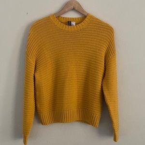 Fall Yellow Cable Knit Sweater